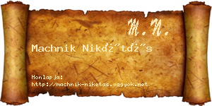 Machnik Nikétás névjegykártya